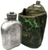 Bundeswehr Aluminum Canteen With Flecktarn Cover from Hessen Antique Bundeswehr Aluminum Canteen With Flecktarn Cover from Hessen Antique