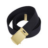 Black Web Belt with Brass Buckle