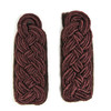 German Officer Style Shoulder Boards - Brown on Brown