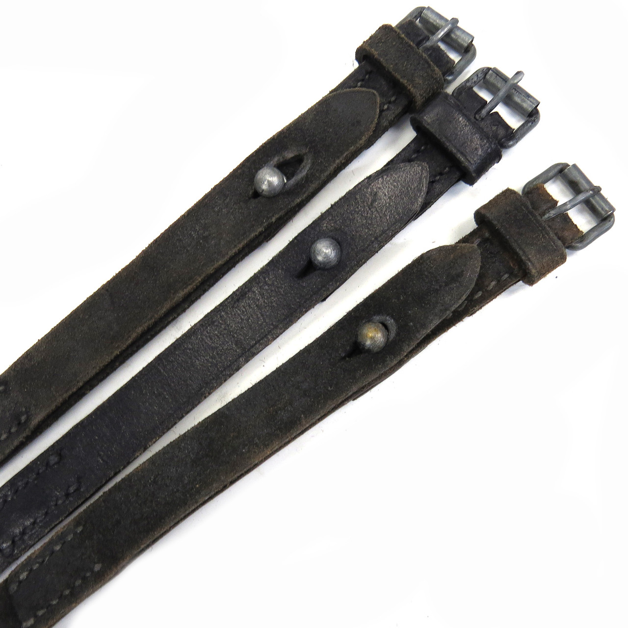 German P.P.Bln.  Leather Greatcoat Straps (x3) - 1951
