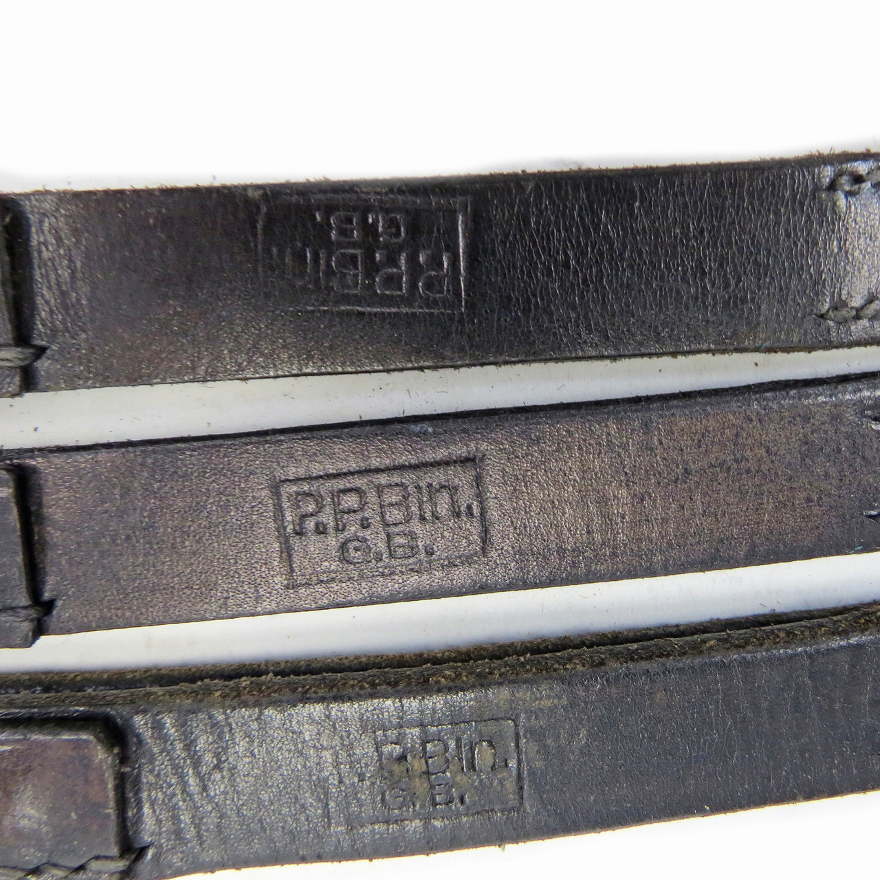 German P.P.Bln.  Leather Greatcoat Straps (x3) - 1951