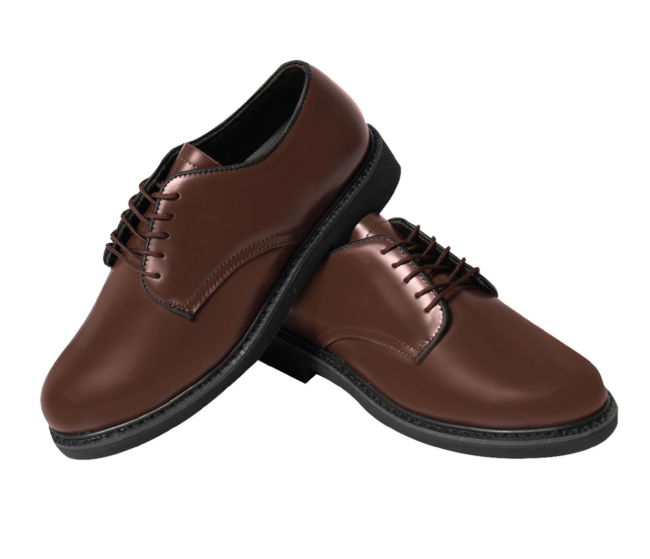 Military Brown Oxford Leather Shoes
