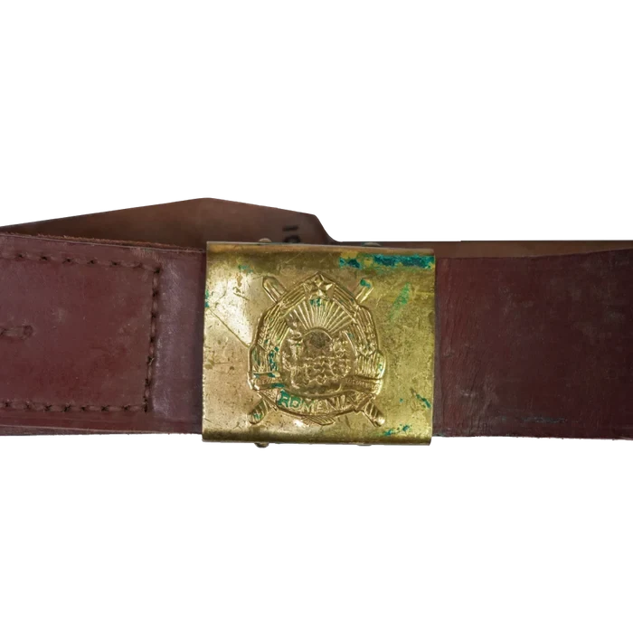 Romanian Leather Belt With Brass Buckle