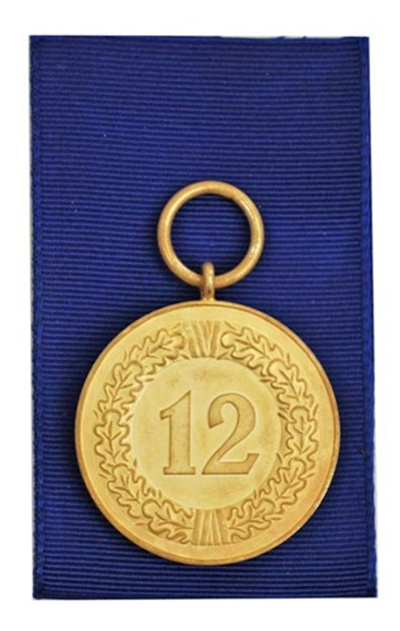 12 Year Service Medal With Ribbon from Hessen Antique