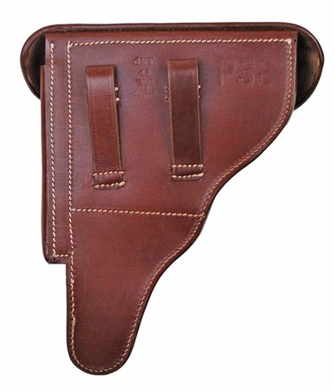 Brown leather P-38 Hardshell Holster from Hessen Antique