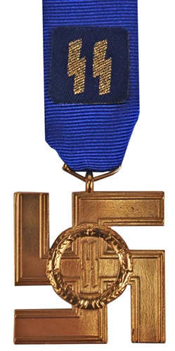 SS 25 Year Service Medal With Ribbon from Hessen Antique
