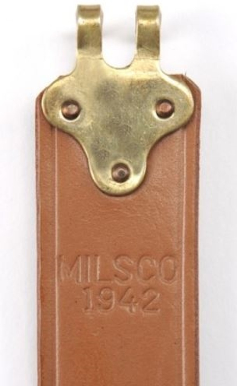M1 Garand/Springfield 1907 Pattern Leather Sling - Brass Hardware from Hessen Antique