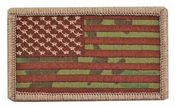 American USA Flag With Navy Anchor Hook Fastener Patch – 3.0 X 2.0 Inches, MTN4 Style