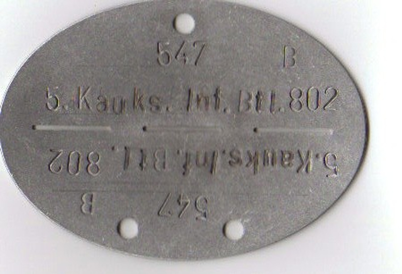 German I.D. Disk stamping