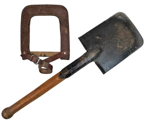 East German Entrenching Tool With Cover from Hessen Antique