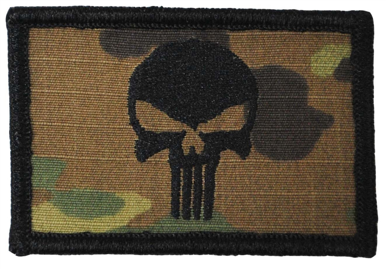 OCP Embroidered Punisher Skull Patch - Hook Fastener from Hessen Antique