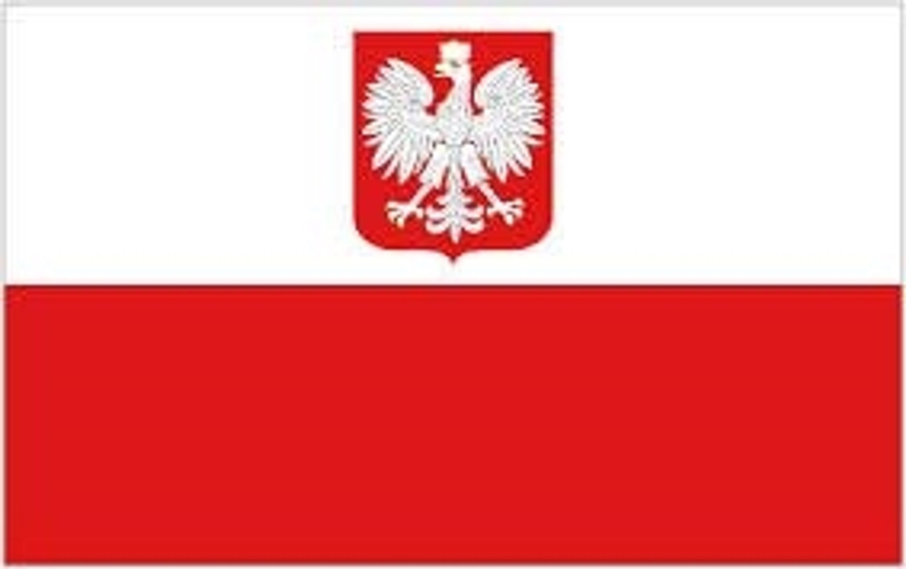 Polish National Flag With Coat Of Arms from Hessen Antique