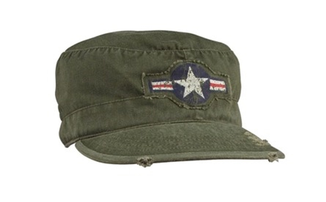 Vintage Military Fatigue Cap - O.D. with Army Air Corps