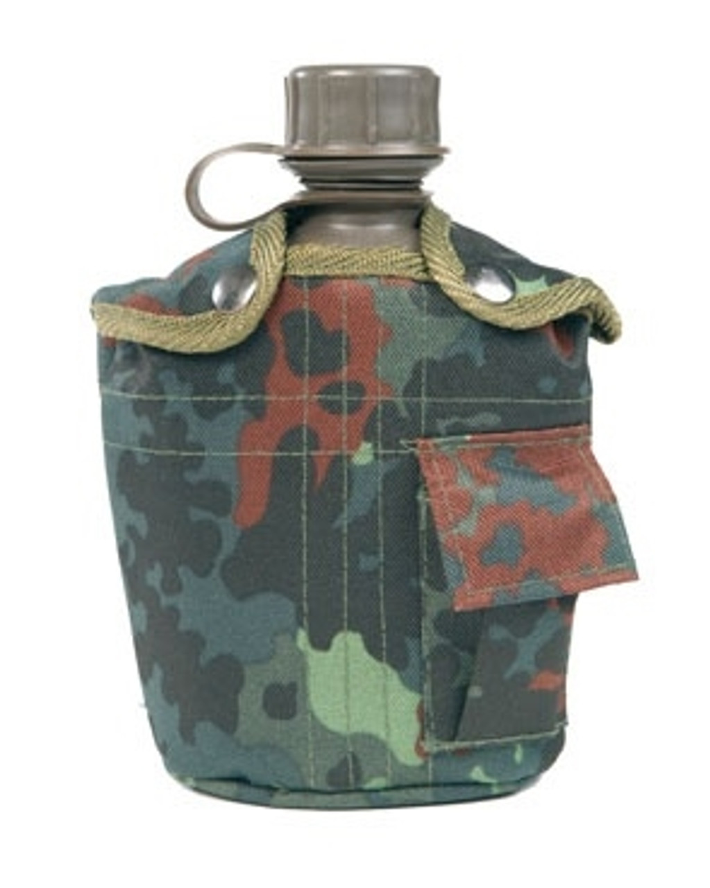Mil-Tec US Style Plastic Canteen & Flecktarn Cover from Hessen Antique
