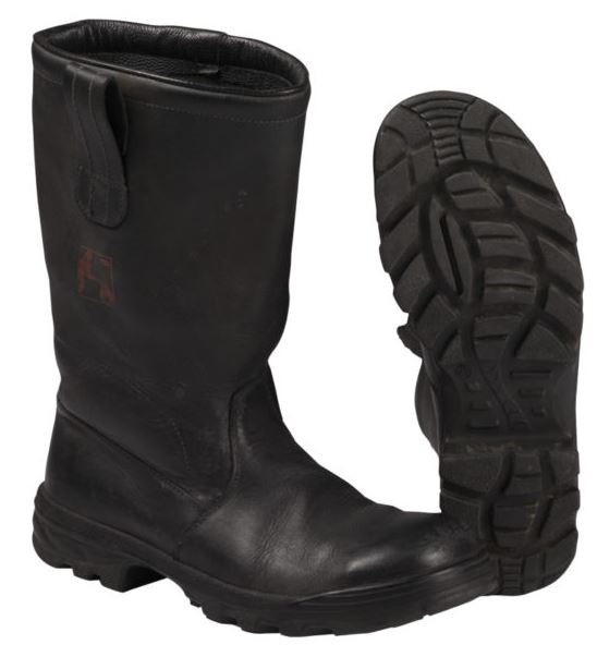 German Fireman's Black Leather Jack Boots
