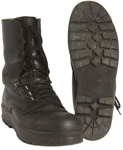 Swiss Black Leather Combat Boots - used