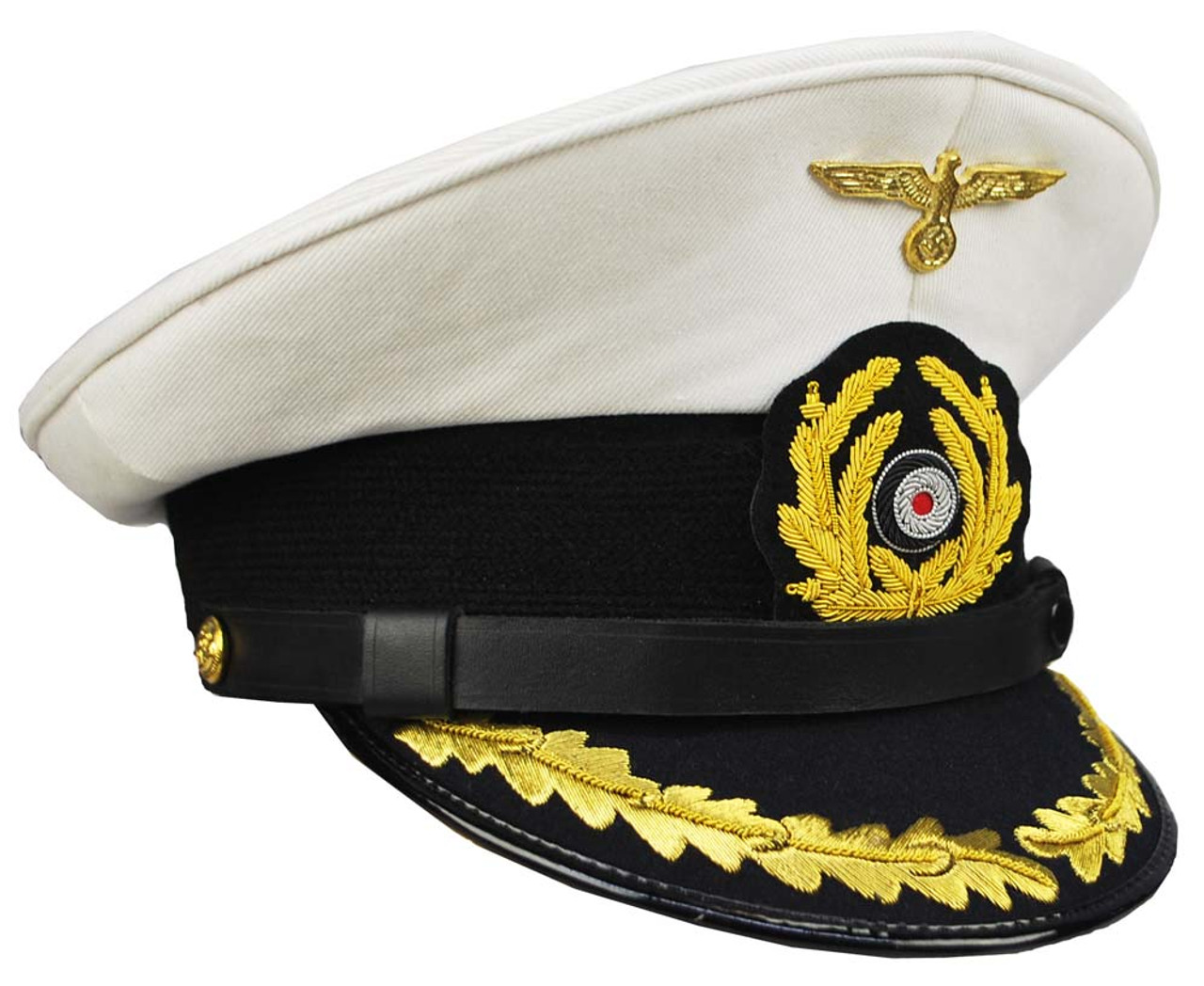 KM Senior Officer White Visor Cap - Economy