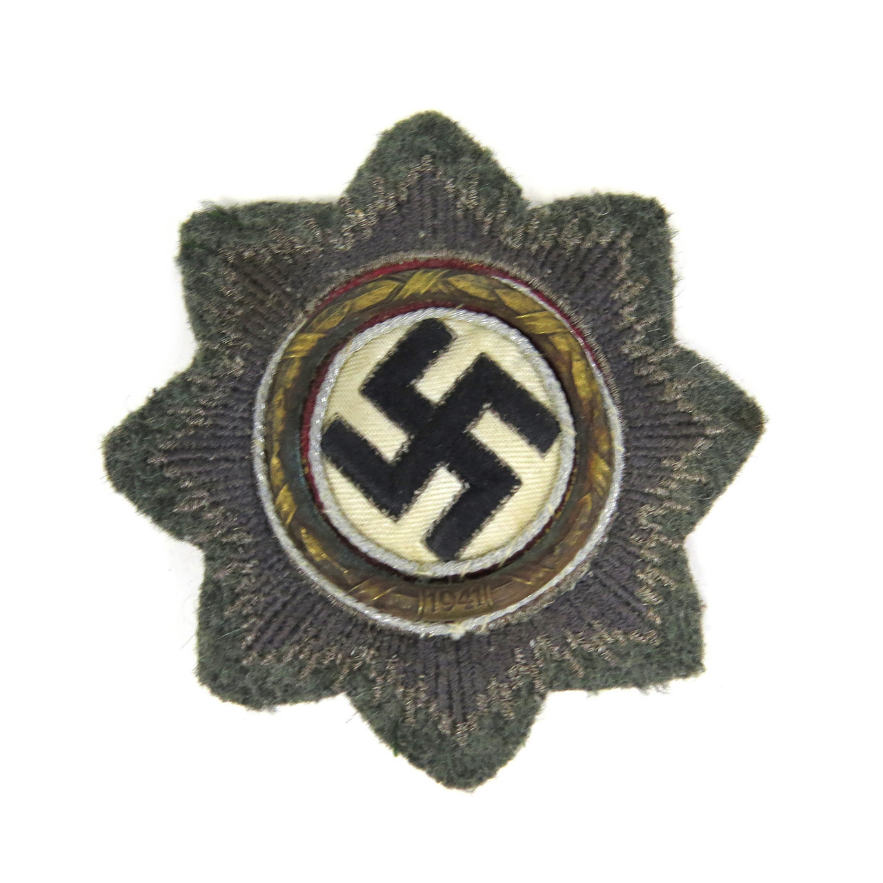 Vintage German Cross in Gold- Embroidered