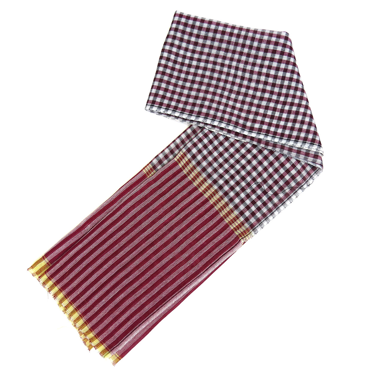 Vietnamese Khan Ran Plaid Checkered Scarf - Purple