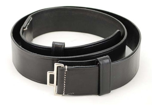 SS Officer's Black Leather Belt from Hessen Antique