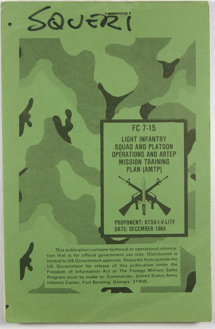 Light Infantry Squad and Platoon Operations and AMTP - FC 7-15