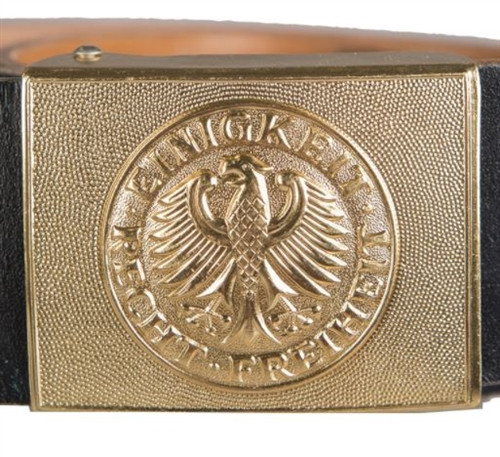 Bundeswehr Navy Leather Service Belt - Usedt from Hessen Antique