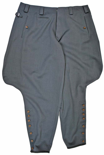 Officer Stone-Grey Gabardine Breeches: Sz. 40 - Film Stock