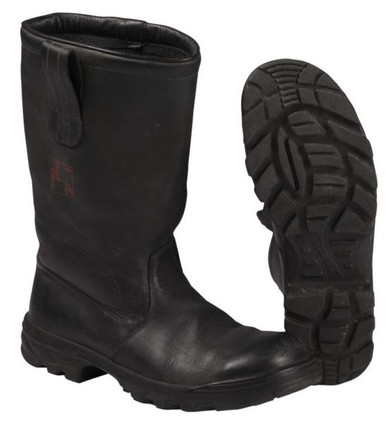 German Fireman's Black Leather Jack Boots