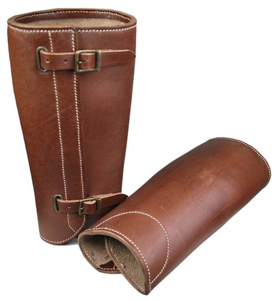 WWI German Officer's Leather Gaiters from Hessen Antique