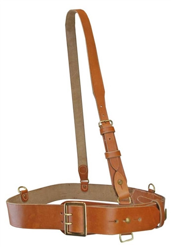 Officer's Brown Leather Belt With Cross Strap from Hessen