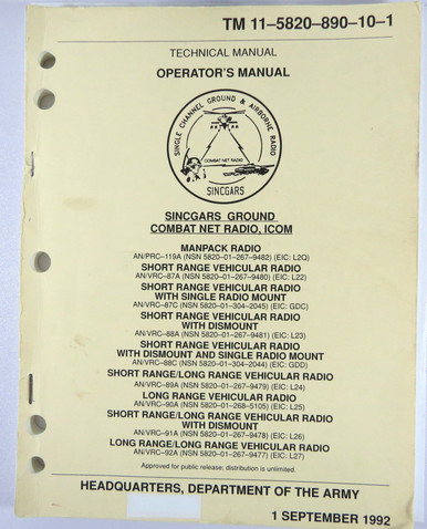 TM 11-5820-890-10-1 Operators Manual -SINCGARS