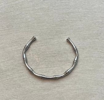 Cane Tree Steel Silver - Adjustable Cuff Bracelet