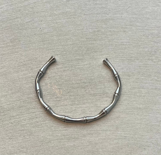 Cane Tree Steel Silver - Adjustable Cuff Bracelet