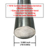 2.000 (2 inch) x 12 inches, C1018 Steel Round Rod, CF