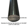 2.250 (2-1/4 inch) x 18 inches, C1018 Steel Round Rod, CF