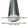 1.500 (1-1/2 inch) x 4.5 inches, 8620 Alloy Steel Round Rod, Cold Finished