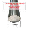 1.875 (1-7/8 inch) x 36 inches, 17-4 Cond A Stainless Steel Round Rod, Cold Finished