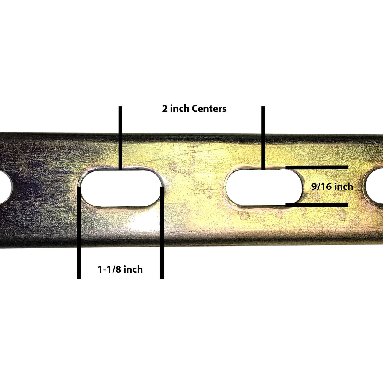 1-5/8" x 1-5/8" x 48 inches (3 Pack), Gold Galvanized Steel, Slotted Strut Channel, 12 gauge