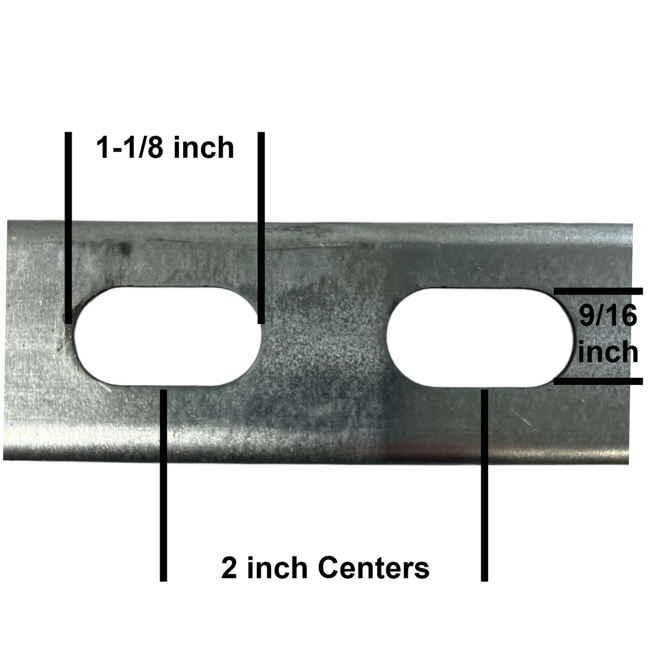 13/16" x 1-5/8" x 24 inches, Galvanized Steel, Slotted Strut Channel, 14 gauge