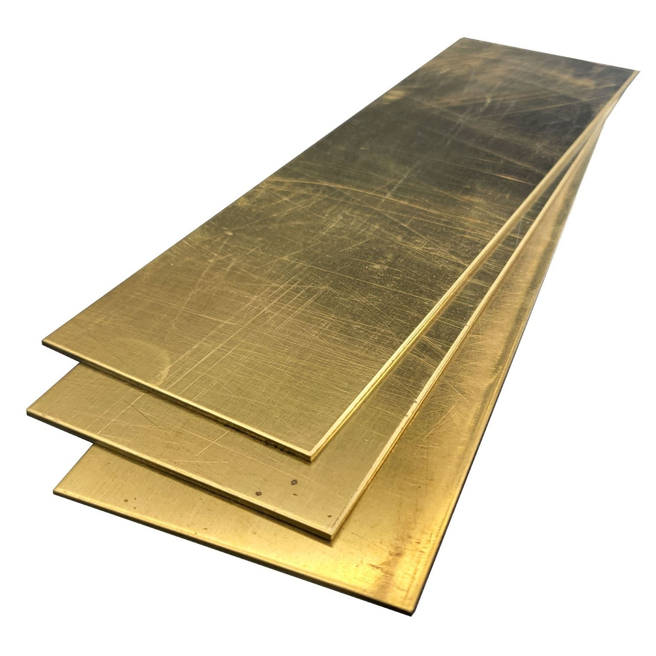 0.093" x 3" x 12" (3 Pack), C260-H02 Brass Sheet, Mill Finish