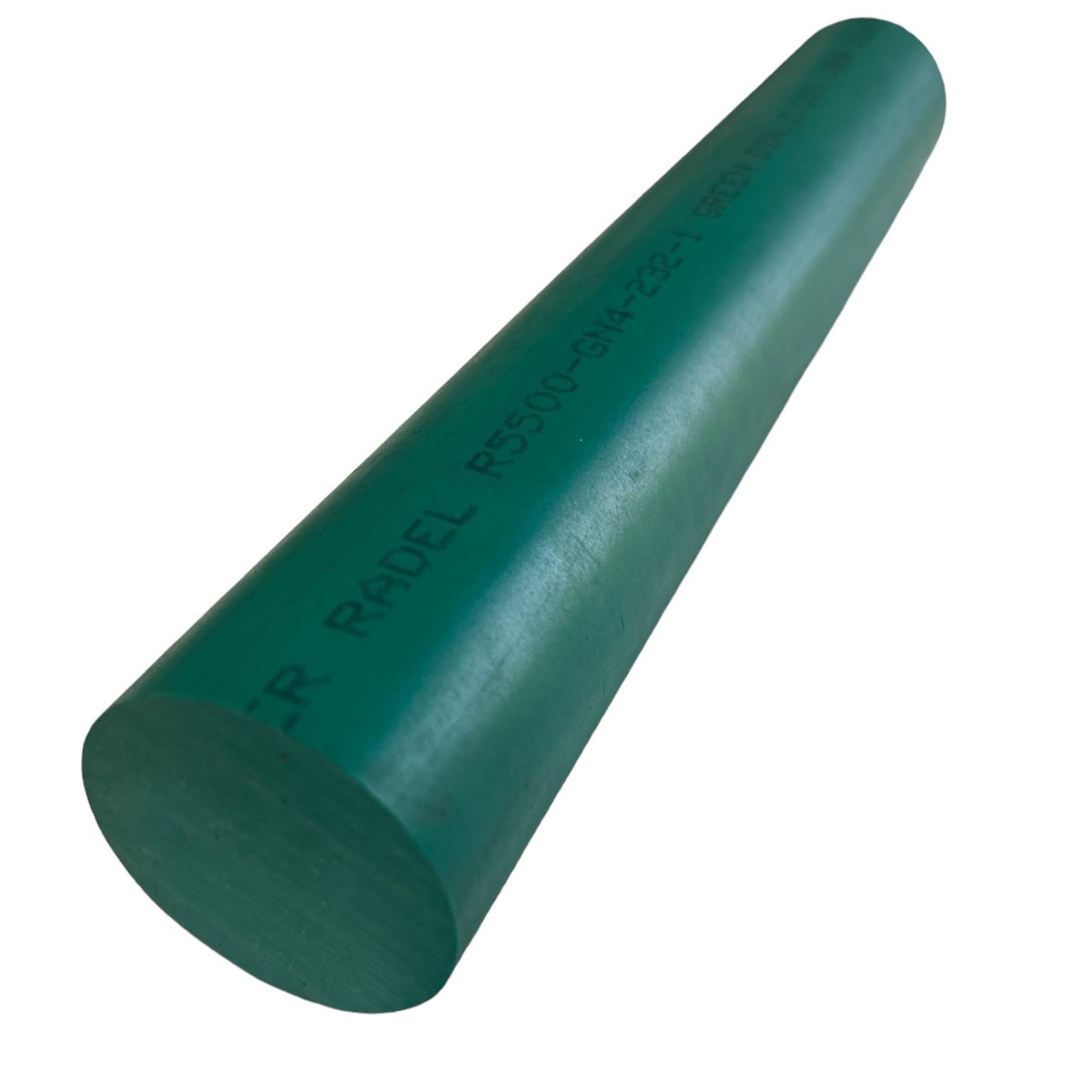 2.000 (2 inch) x 8.75 inches, PPSU Radel R5500 Round Rod, Green