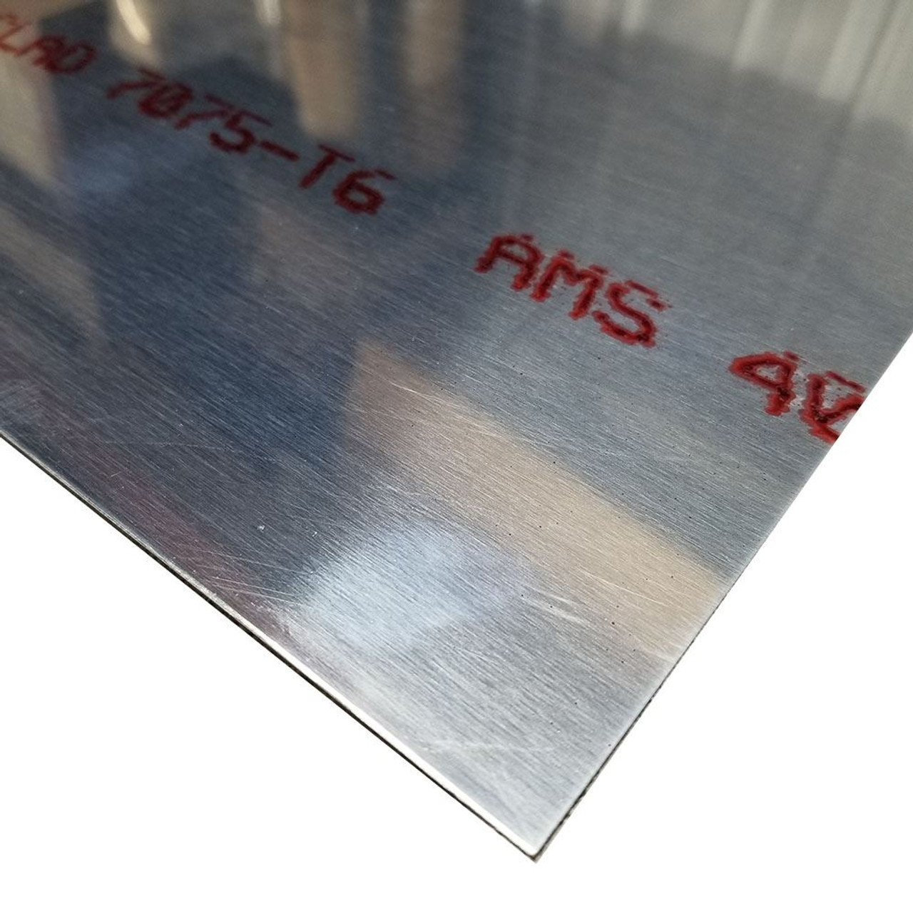 0.063" x 24" x 48", 7075-T6 Aluminum Sheet, Alclad
