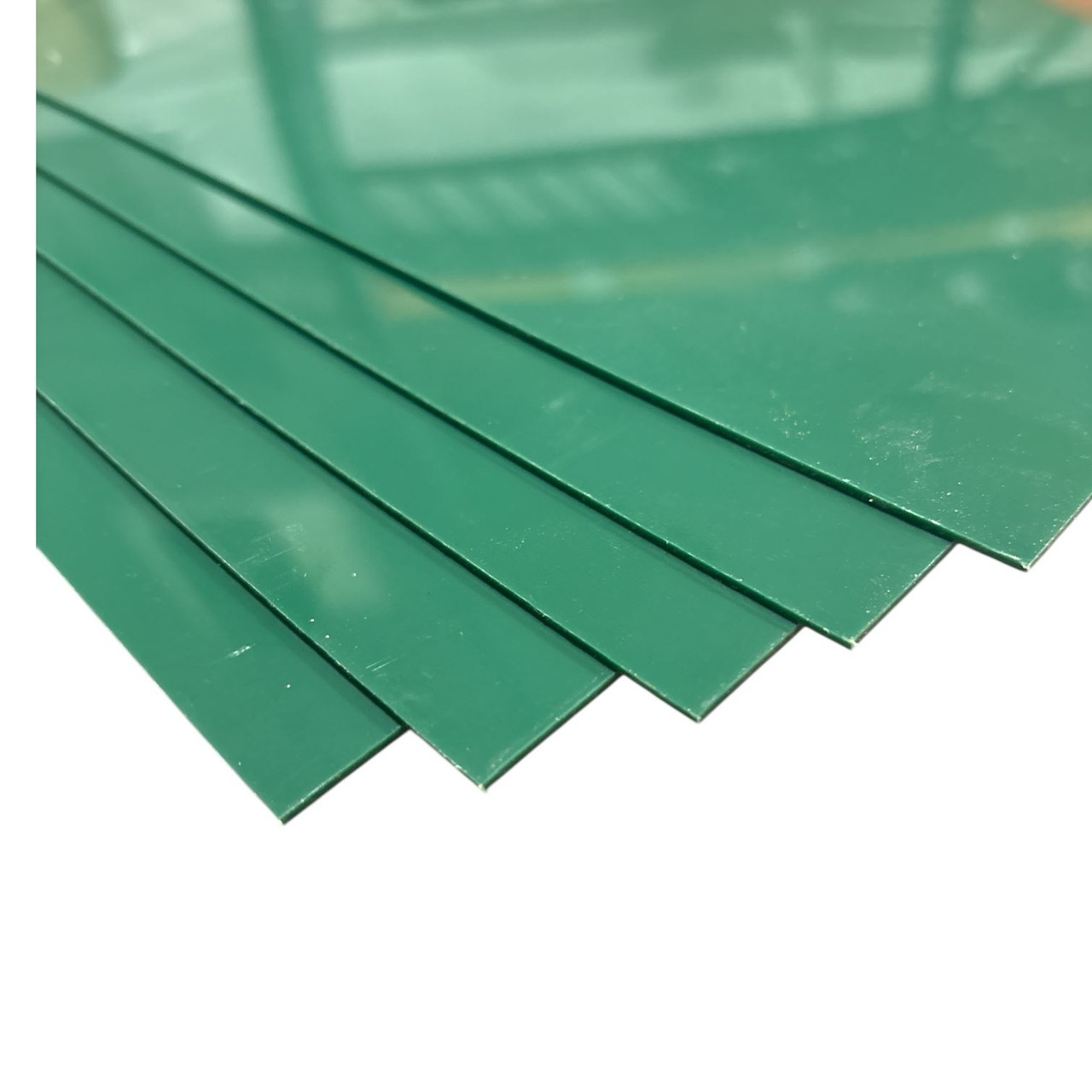 0.060" x 12" x 18", HDPE Plastic Sheet, Green (Pack of 5)