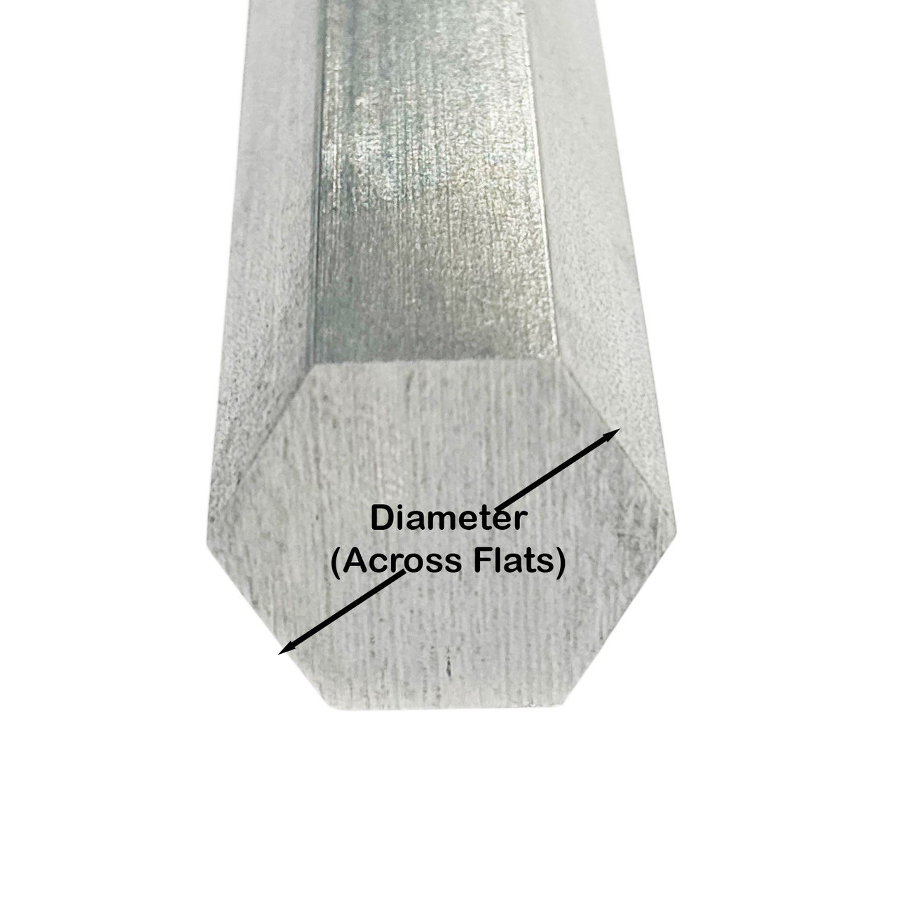 0.437 (7/16 inch) x 13 inches, 303 Stainless Steel Hexagon Bar, Cold Finished