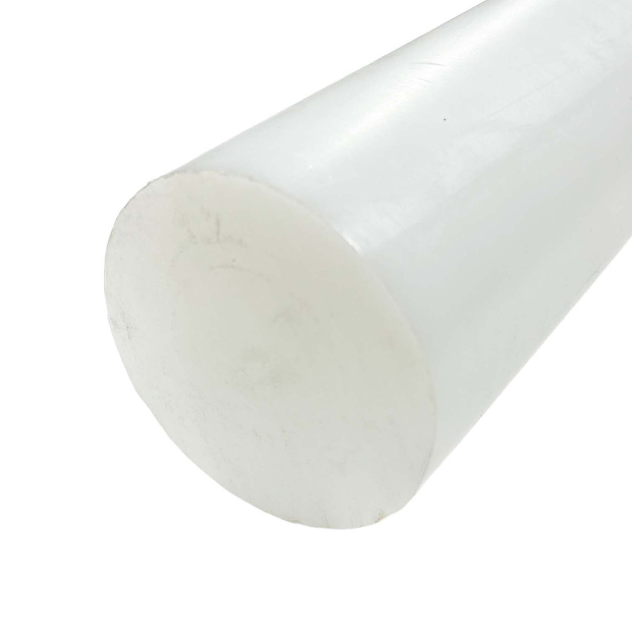2.500 (2-1/2 inch) x 12 inches, UHMW Polyethylene Round Rod, Natural