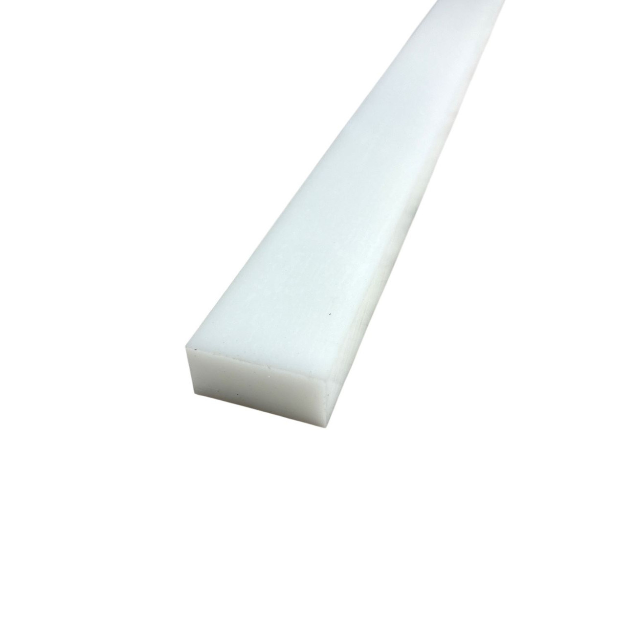 1/2" x 1" x 36", HDPE Plastic Bar, Sheet, Plate, White