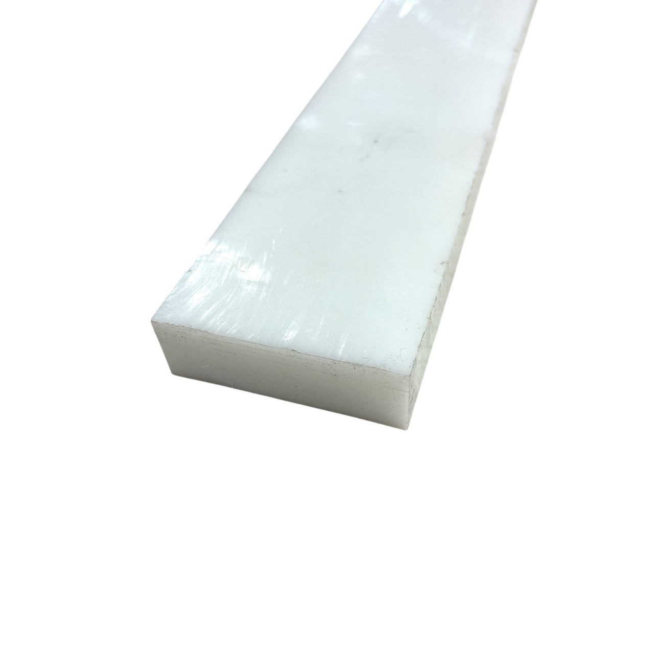 3/4" x 2-1/4" x 36", HDPE Plastic Bar, Sheet, Plate, White