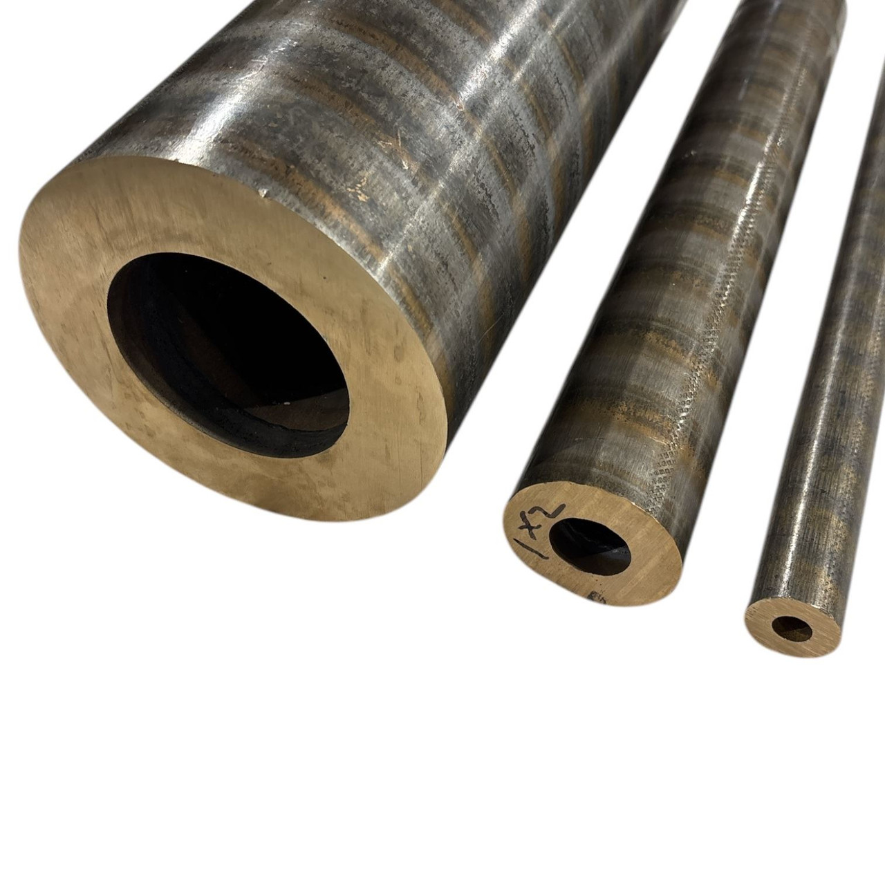3.500" ID, 4.500" OD, 6.5 inches long, C932 Bearing Bronze Hollow Bar, Cast Oversized, SAE 660