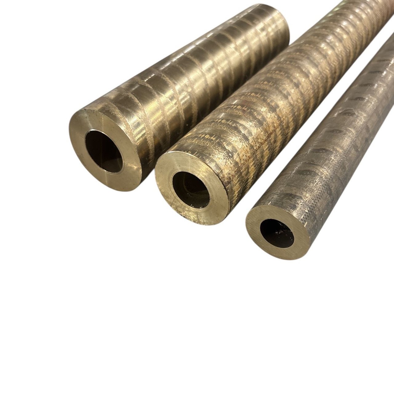 1.250" ID, 2.000" OD, 9 inches long, C954 Aluminum Bronze Hollow Bar, Cast Oversized