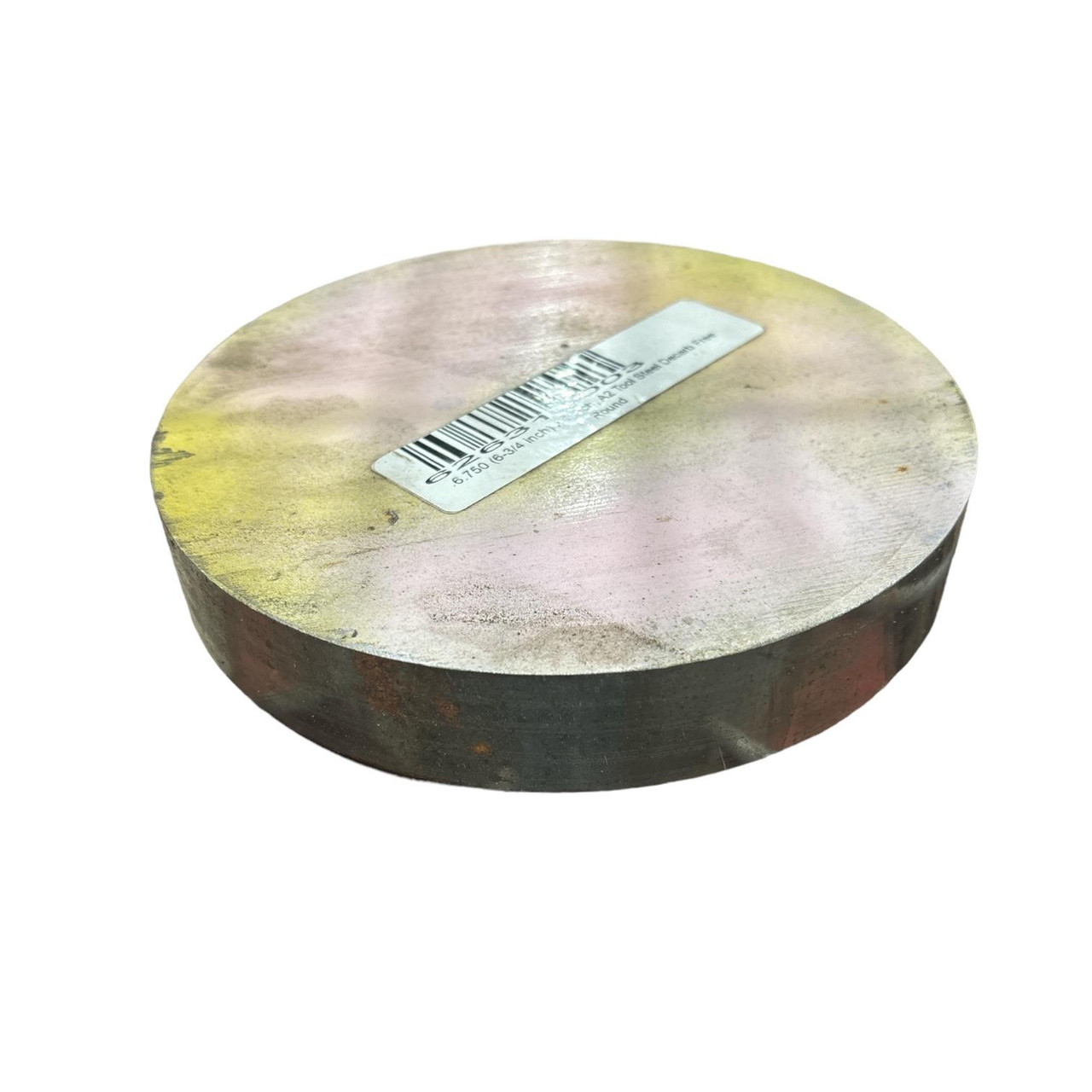 7.000 (7 inch) x 1 inches, A2 Tool Steel Round Rod, DCF, Oversized
